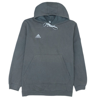 Adidas Mens Grey 2XL Pullover Hoodie Fleece Athletic Sweatshirt