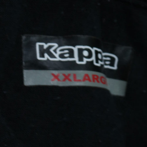 Kappa Mens Black 2XL Full Zip Hoodie Sweatshirt Fleece
