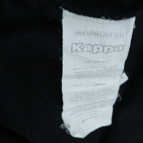 Kappa Mens Black 2XL Full Zip Hoodie Sweatshirt Fleece