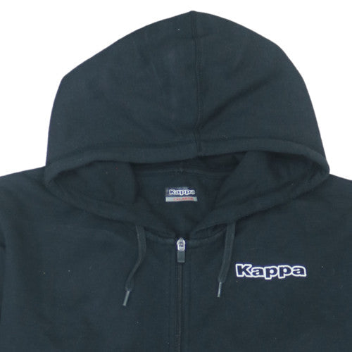Kappa Mens Black 2XL Full Zip Hoodie Sweatshirt Fleece