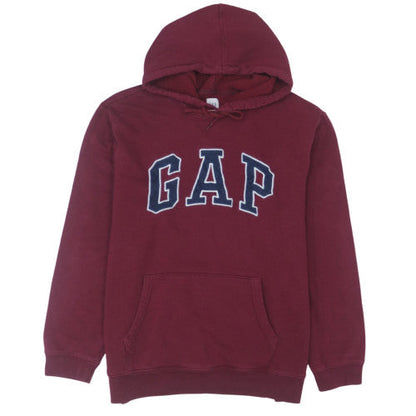GAP Mens Burgundy Pullover Hoodie XL Cotton Blend Logo Sweatshirt