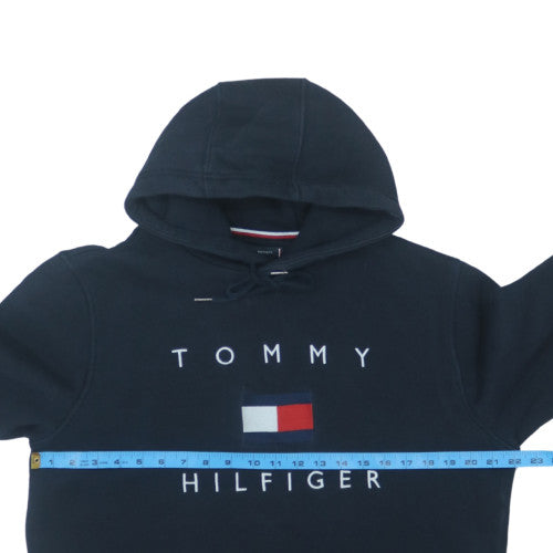 Tommy Hilfiger Men's Blue Logo Hoodie Size L Pullover Fleece