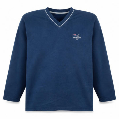 NFL Patriots Men's Blue 2XL V-Neck Fleece Sweatshirt