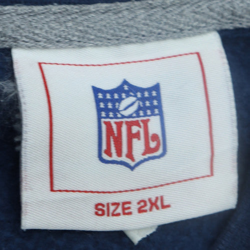 NFL Patriots Men's Blue 2XL V-Neck Fleece Sweatshirt