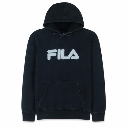 Fila Men Black Pullover Hoodie L Logo Cotton Blend Sweatshirt