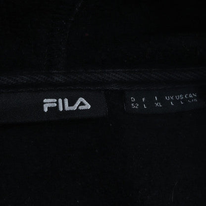 Fila Men Black Pullover Hoodie L Logo Cotton Blend Sweatshirt