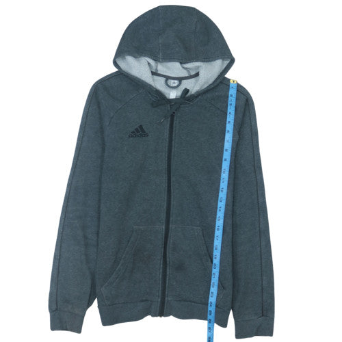 Adidas Men's Grey Full Zip Fleece Hoodie Size S