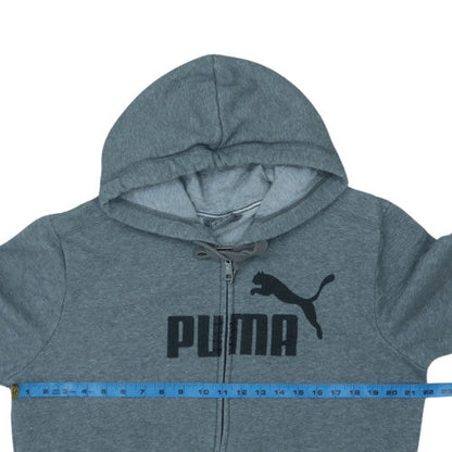 Puma Men's Grey Full Zip Hoodie M Graphic Logo Sportswear