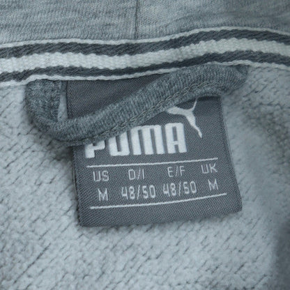 Puma Men's Grey Full Zip Hoodie M Graphic Logo Sportswear