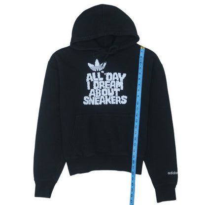 Adidas Womens Black XS Pullover Hoodie 'All Day I Dream About Sneakers'