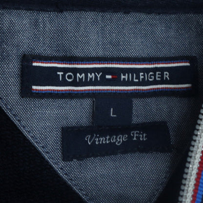 Tommy Hilfiger Men’s Blue Full Zip Hoodie Size L Vintage Fit