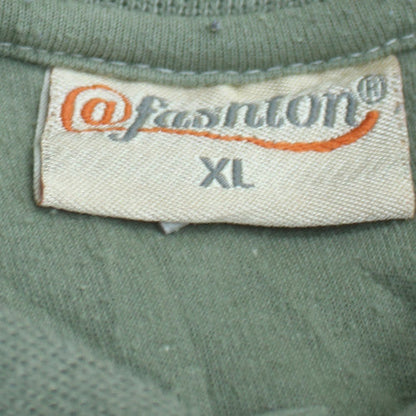 @fashion Mens Green XL Cotton Polo Shirt with Adidas Style Logo