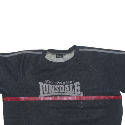 Lonsdale Men's Grey XL Pullover Sweatshirt Crew Neck Logo Sports Top