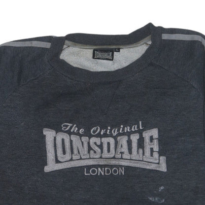 Lonsdale Men's Grey XL Pullover Sweatshirt Crew Neck Logo Sports Top