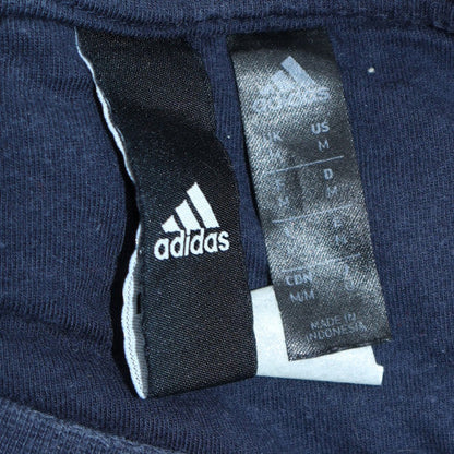 Adidas Womens Grey & Navy Sweatshirt M Crew Neck Logo Pullover