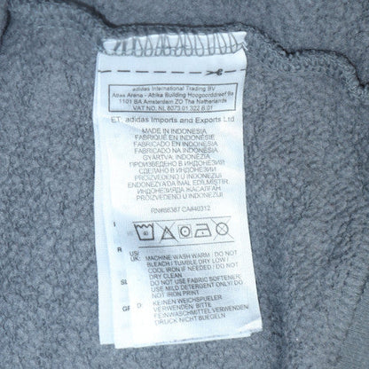 Adidas Womens Grey & Navy Sweatshirt M Crew Neck Logo Pullover