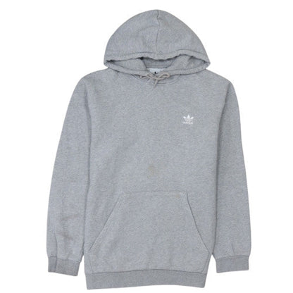 Adidas Men's Grey Pullover Hoodie L Regular Fit Fleece Sweatshirt