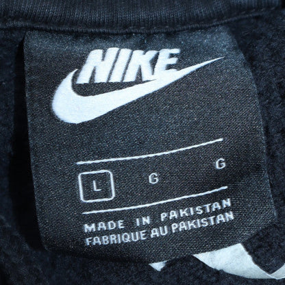 Nike Women Black Large Pullover Hoodie Sweatshirt Cotton Blend