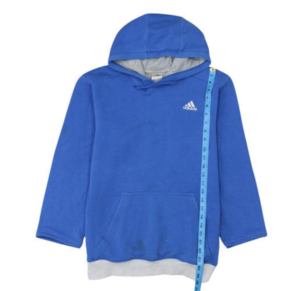 Adidas Women Blue Pullover Hoodie M Lined Casual Sportswear
