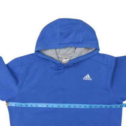 Adidas Women Blue Pullover Hoodie M Lined Casual Sportswear