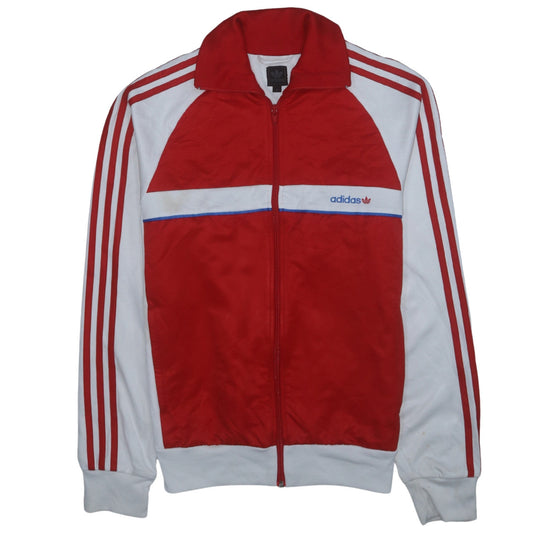 Adidas Men's Red White Full Zip Retro Sports Sweatshirt M