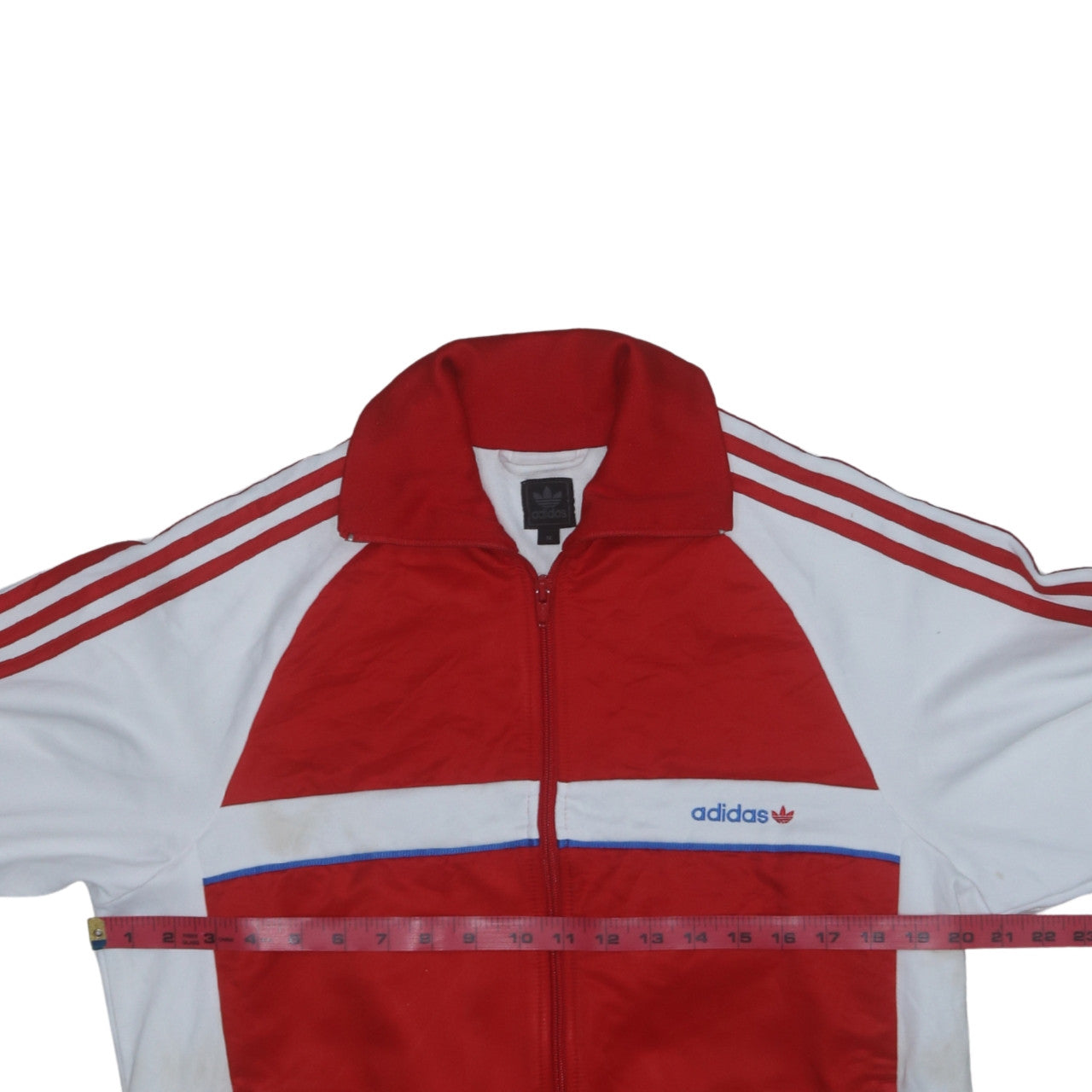 Adidas Men's Red White Full Zip Retro Sports Sweatshirt M