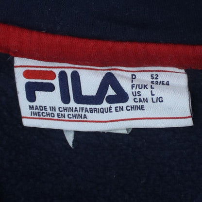 FILA Mens Multicoloured Pullover Hoodie Size L Logo Fleece Sweatshirt