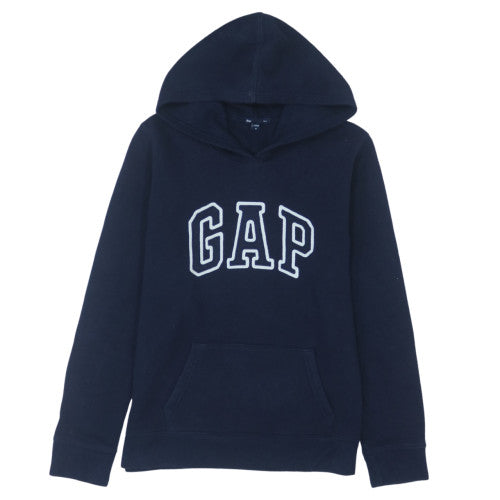 GAP Womens Navy Blue Pullover Hoodie Medium Cotton Blend Logo
