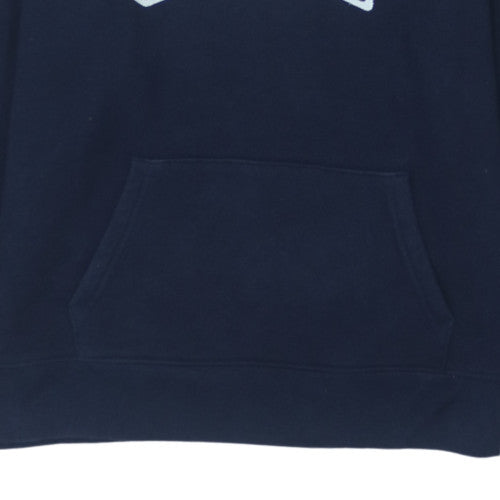 GAP Womens Navy Blue Pullover Hoodie Medium Cotton Blend Logo
