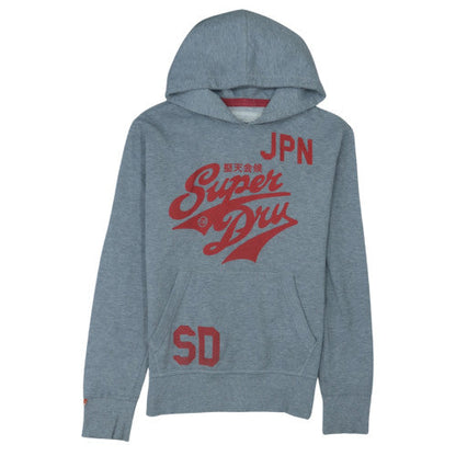 Superdry Men’s Grey Pullover Hoodie M Graphic Fleece Sweatshirt