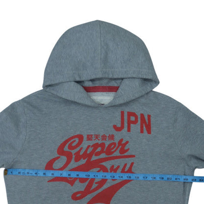 Superdry Men’s Grey Pullover Hoodie M Graphic Fleece Sweatshirt