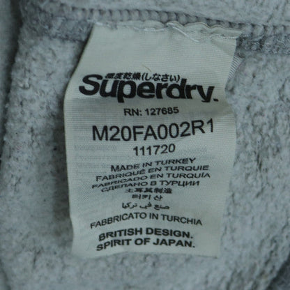Superdry Men’s Grey Pullover Hoodie M Graphic Fleece Sweatshirt