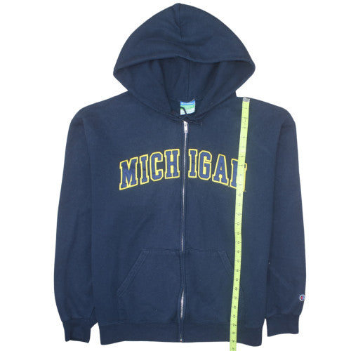 Champion Men's Navy Michigan Full Zip Hoodie XL Fleece