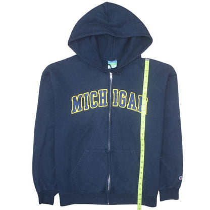 Champion Men's Navy Michigan Full Zip Hoodie XL Fleece