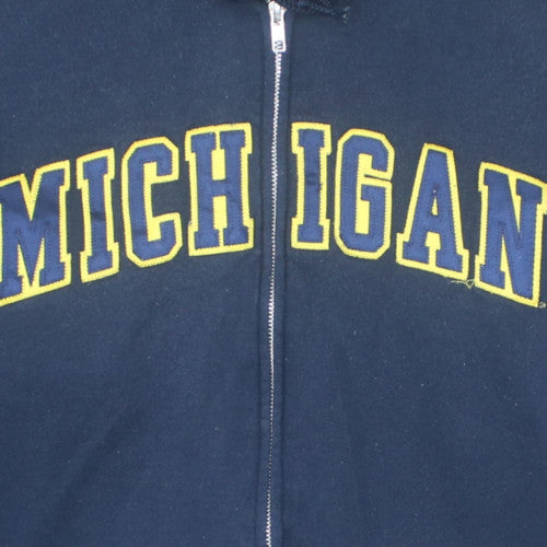 Champion Men's Navy Michigan Full Zip Hoodie XL Fleece