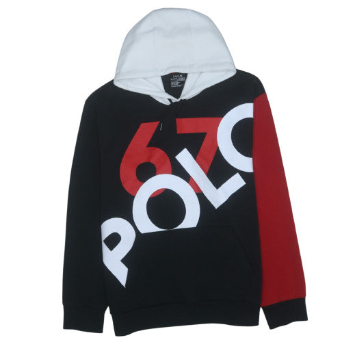 Polo Ralph Lauren Mens Black XL Pullover Hoodie Graphic Print