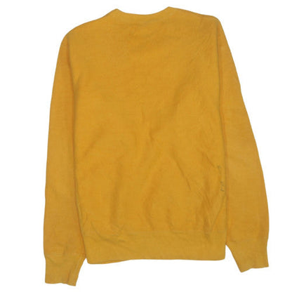 Champion Mens Yellow Crew Neck Sweatshirt M Cotton Blend Pullover