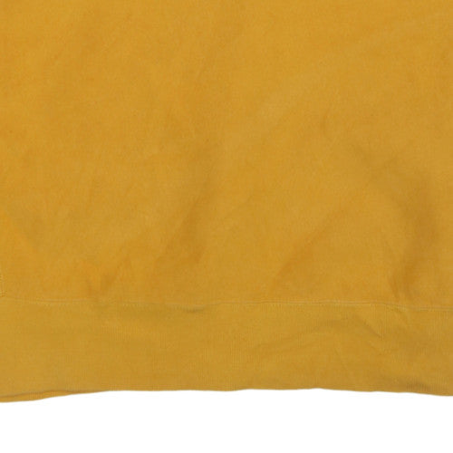 Champion Mens Yellow Crew Neck Sweatshirt M Cotton Blend Pullover