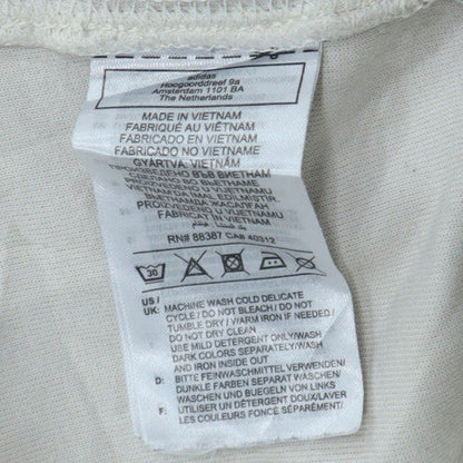 Adidas Men's White XL Pullover Hoodie with Logo and 3 Stripes