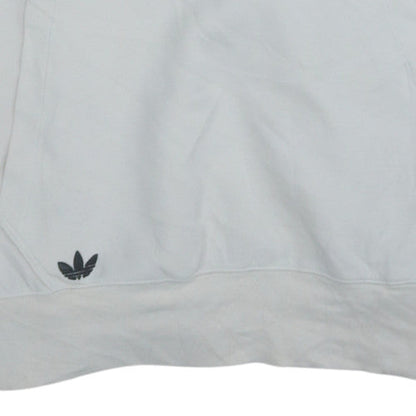 Adidas Men's White XL Pullover Hoodie with Logo and 3 Stripes