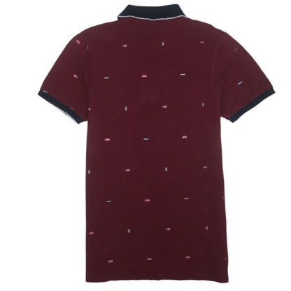 Tommy Hilfiger Men's Red XL Cotton Logo Collared Short Sleeve Polo Shirt