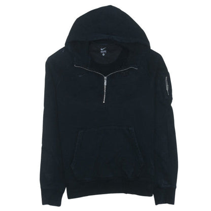 Nike Men's Black XL 1/2 Zip Hooded Sweatshirt Cotton Fleece
