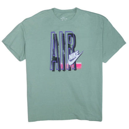 Nike Men's Green AIR Graphic T-Shirt XXL Cotton Crew Neck