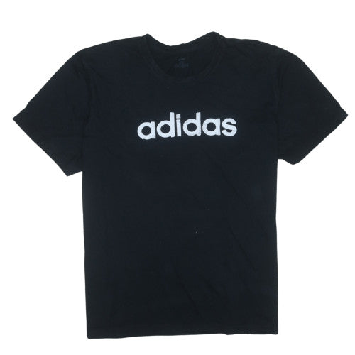 Adidas Men's Black 3XL Sports Logo Crew Neck Cotton T-Shirt
