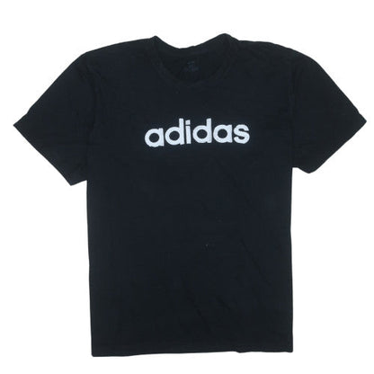 Adidas Men's Black 3XL Sports Logo Crew Neck Cotton T-Shirt