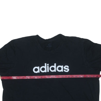 Adidas Men's Black 3XL Sports Logo Crew Neck Cotton T-Shirt