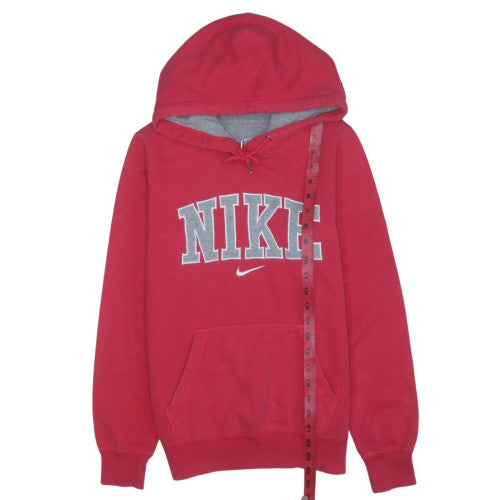 Nike Womens Red Pullover Hoodie Small Cotton Blend Logo Style