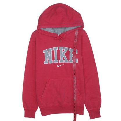 Nike Womens Red Pullover Hoodie Small Cotton Blend Logo Style