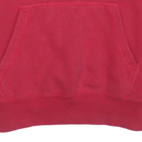 Nike Womens Red Pullover Hoodie Small Cotton Blend Logo Style
