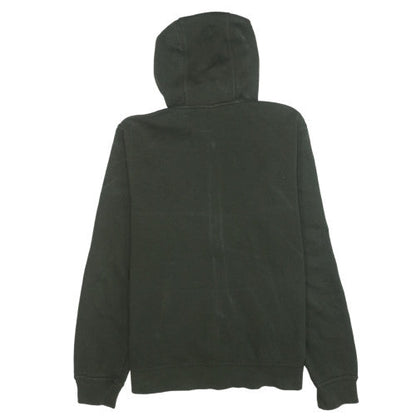 Nike Women Green Full Zip Hoodie L Cotton Blend Logo Casual